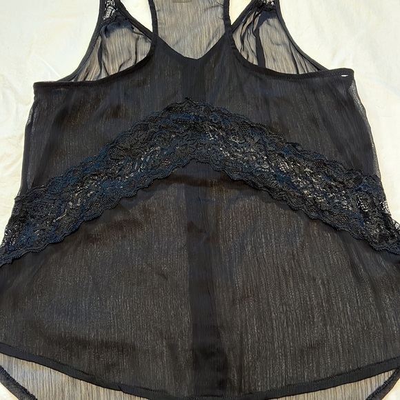 Myth NYC Sheer Lace Button Down Racer Back Tank - Picture 3 of 5